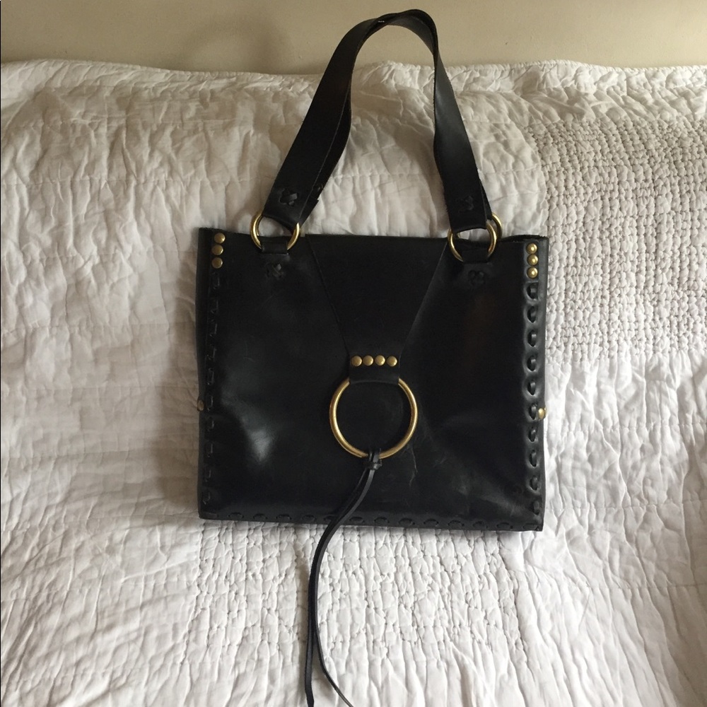 PAOLO ANGELUCCI Leather Shoulder Bag Black — Made in Italy